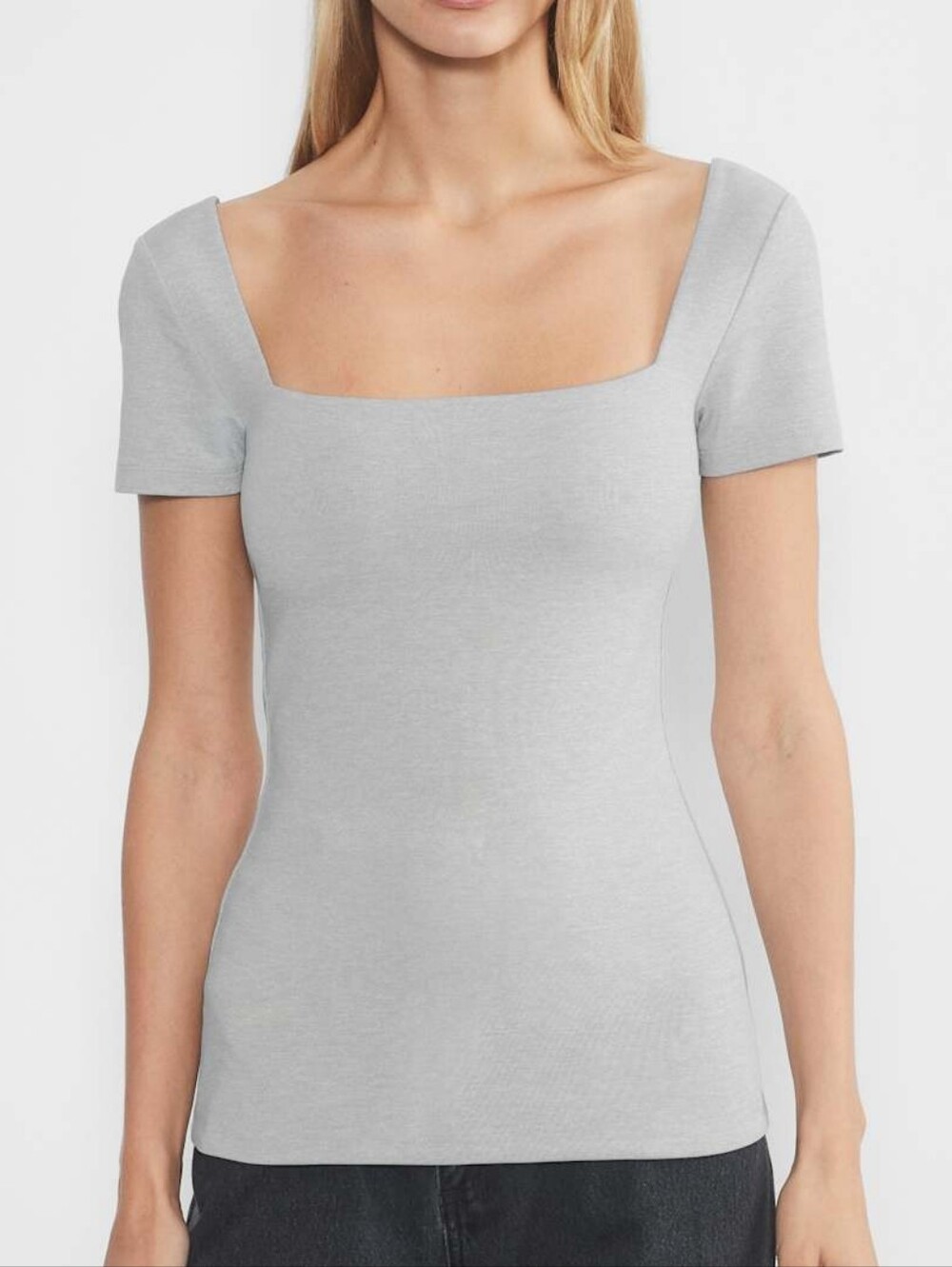 Contour Squareneck Shortsleeve Hip T-Shirt